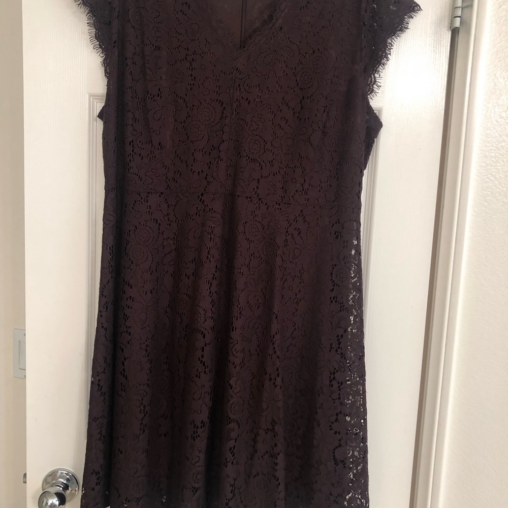H&M Lace Detail Top in Brown